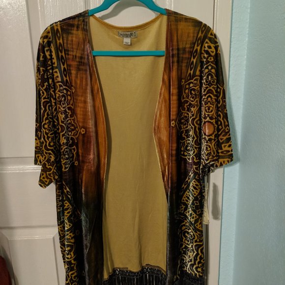ONE WORLD Sweaters - Velvet Fringed Cover Up